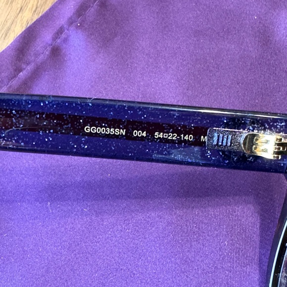 Gucci Tortoiseshell and Striped Sparkly Sunglasses - Picture 11 of 15